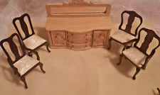 Usado, Casa de bonecas miniatura madeira bordo sala de jantar buffet com espelho e 4 cadeiras comprar usado  Enviando para Brazil