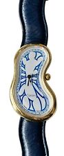 Reloj CARDINI Salvador Dalí Estilo Fusión Cuero Azul Tono Dorado Squiggling segunda mano  Embacar hacia Argentina