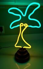 Usado, Lg tubo de vidro soprado neon amarelo verde palmeira abajur de mesa luz escultura ÓTIMO comprar usado  Enviando para Brazil