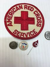 LOT VINTAGE AMERICAN RED CROSS LAPEL PIN PINBACK SILVER BROOCH PATCH BLOOD DONER for sale  Manteca