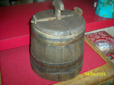Balde antigo de madeira Firkin de 1800 com tampa exclusiva comprar usado  Enviando para Brazil