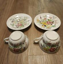 Usado, Buquê de jardim Windsor Ware porcelana 2 xícaras 2 pires Johnson Bros England comprar usado  Enviando para Brazil