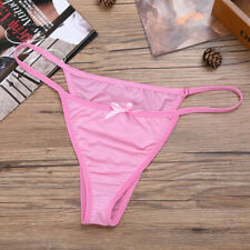 Sissy Men's Bikini Briefs Bowknot G-String Panties Thongs Underwear Lingerie, used for sale  Shipping to South Africa