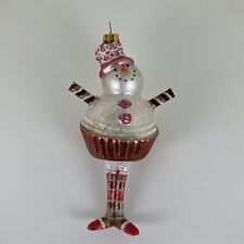 Enfeite de árvore de Natal cupcake menina boneco de neve vidro cem e 80 graus 6"" comprar usado  Enviando para Brazil