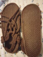 Sandálias de corda de cânhamo tamanho 8-9, 39, marrom chocolate.  Usado uma vez. comprar usado  Enviando para Brazil