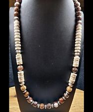 Colar de contas de banco de cavalo selvagem esterlina NAVAJO PEARL turquesa prata vintage 19" comprar usado  Enviando para Brazil