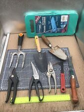 Used, 'D' Job Lot Gardening Tools, Secateurs, Trowel, Fork, Weed Lifter, Kneeling Pad for sale  Shipping to South Africa