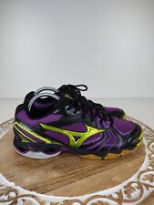 Zapatos para correr Mizuno Wave Bolt 2 para mujer talla 10 negros morados 9KV-38669, usado segunda mano  Embacar hacia Mexico