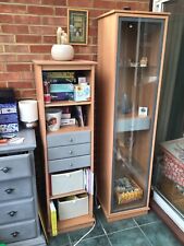 oak display cabinet with glass doors used for sale  Shipping to South Africa
