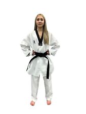 Best Adult Taekwondo Uniform Suit WT style Black Collar  Martial Arts Dobok TKD for sale  Shipping to South Africa
