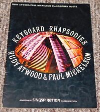 RARO Teclado Rapsodias Piano Órgano Duetos Cancionero Música Atwood&Mickelson De Colección segunda mano  Embacar hacia Argentina