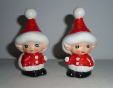Vintage Lefton Christmas Santa Elves Salt and Pepper Shakers JAPAN for sale  Saint Johnsville