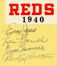 RZADKI! 1940 Cincinnati Reds "Stars" (X4) Podpisana karta 3X5 Sig Aukcje LOA na sprzedaż  Wysyłka do Poland