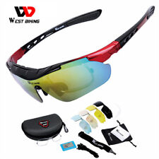 Usado, Óculos de sol WEST BIKING polarizado ciclismo óculos esportivos óculos 5 lentes preto vermelho comprar usado  Enviando para Brazil