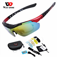 Gafas de sol polarizadas para ciclismo West Biking 5 lentes negras rojas, usado segunda mano  Embacar hacia Argentina