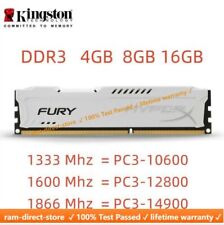 Memória RAM DIMM desktop Kingston HyperX FURY DDR3 4GB 8GB 16GB 32 1333 1600 1866, usado comprar usado  Enviando para Brazil