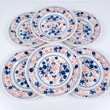 Churchill Imari Side Plates 16.5cm Vintage England Blue Red Floral Pattern x 6 for sale  Shipping to South Africa