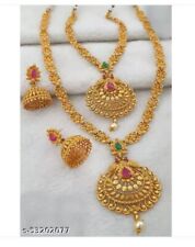 Gold Plated Jhumka Earrings Indian Bollywood Choker Necklace set Bridal Jewelry, used for sale  Shipping to South Africa