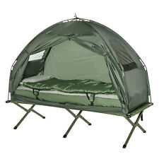 Outdoor 1 Person Folding Dome Tent Hiking Camping Bed Cot W/ Sleeping Bag New, used for sale  Shipping to South Africa