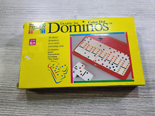 1992 Pavilion Double Nine Dominos jogo completo 55 dominós estojo de vinil preto comprar usado  Enviando para Brazil