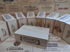Wooden Wine Box Crate with sliding lid ~ 2 bottle size. French. Genuine. for sale  Shipping to South Africa