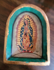 Arco de nicho de madera pintado a mano mexicano pintado virgen de Guadalupe mexicano mexicano segunda mano  Embacar hacia Mexico