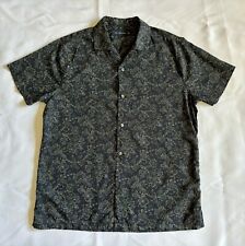 Camisa masculina Abercrombie & Fitch tamanho XL preta floral manga curta botão para baixo, usado comprar usado  Enviando para Brazil