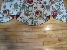 Used, 2 ELEGANT CUSTOM MADE JACQUARD PLEATED FLORAL LINED VALANCE PLUM LAVENDER CREAM for sale  Shipping to South Africa