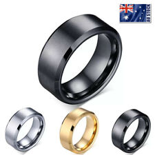 Aliança de casamento masculina feminina titânio aço inoxidável 8 mm acabamento escovado anel confortável comprar usado  Enviando para Brazil