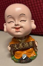 "Show Your Ambitions" Nodding Monk Buddhist Shaking Head Cute Chinese Decorative for sale  Shipping to South Africa