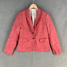J Crew Blazer Women 6 Red Linen Blend School Boy Lined Two Button G2497 for sale  Shipping to South Africa