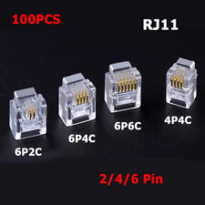 100 PÇS RJ11 4P4C 6P2C 6P4C 6P4C 6P6C conector plugue de linha telefônica 2/4/6 pinos comprar usado  Enviando para Brazil