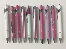 10ct Mixed Lot Misprint Metal Retractable Click Pens: PINK & White Assortment , used for sale  Shipping to South Africa