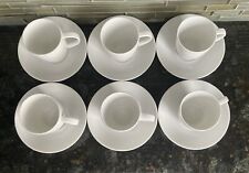 Crate & Barrel White Porcelain Espresso Cups & Saucers, 682-772, Set of 6 for sale  Shipping to South Africa