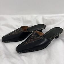 Tsonga South Africa Women’s Shoes Kitten Heels Mules EU 40 US 9 Black Leather for sale  Shipping to South Africa