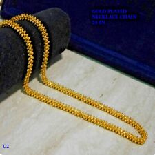 22k indian gold plated necklace LONG 24 IN chain necklace sets fashion JEWELRY , used for sale  ILFORD