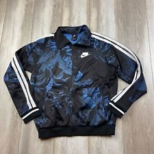 NIKE Sportswear Track Jacket Mens Small Black Blue Palm Tree Floral Miami Nights for sale  Shipping to South Africa