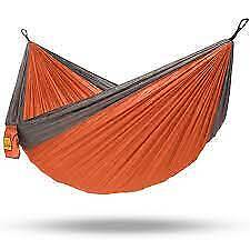 Wise Owl Outfitters Portable Camping Single/Double Hammock, Lrg - Orange & Grey-, used for sale  Shipping to South Africa