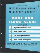 Brochure - Precast Slab Tile - Concrete Floor Roof Slab Haydite - c1949 (AF804) for sale  Shipping to South Africa