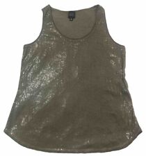 🩶Saks Fifth Avenue BLUE Sequin Tank Top-Gray-Size M for sale  Shipping to South Africa