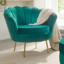 WOHNLING Sessel Samt Grün Relaxsessel Wohnzimmer Design Loungesessel 81x77x81 cm gebraucht kaufen  Amberg