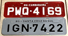 2 placas Brasil Cambuquira Minas Gerais VERMELHO Santa Cruz do Sul Rio Grande comprar usado  Enviando para Brazil