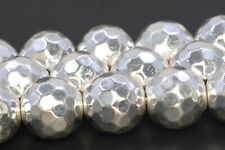 18k White Gold Tone Hematite Grade AAA Micro Faceted Round Bead 6/8/9-10/11-12MM comprar usado  Enviando para Brazil