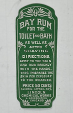 Etiqueta de afeitado vintage para inodoro y baño de ron de bahía Lincoln Chemical Works Chicago, IL B2A segunda mano  Embacar hacia Argentina