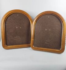 2 Vintage Set Of MCM Wood Arch Photo Frame Shelf Sitter Or Wall Hanging  for sale  Shipping to South Africa