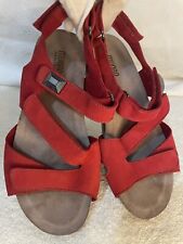 Used, Munro American Womens Walking Wedge Red Leather Size 10 WW (2x Wide)Comfy Sandls for sale  Shipping to South Africa
