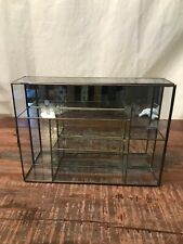 Vintage Brass & Etched Glass Wall Display Case Cabinet Bird Flowers for sale  Shipping to South Africa