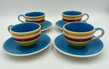 Whittard of Chelsea Cup & Saucer Set - Hand Painted Striped Espresso Cups for sale  Shipping to South Africa