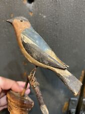 Antiguo pájaro primitivo de arte popular PA, tallado y pintado a mano. aprox. 1860-1880 segunda mano  Embacar hacia Argentina