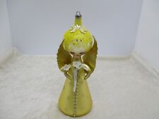 Vintage DeCarlini Italy Gold Hand-Blown Glass Angel Mica Hair/Winged Ornament for sale  Shipping to South Africa